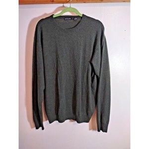 Patrick Clark Men's XXL Green Cashmere Sweater Crew Neck Pullover Mediumweight